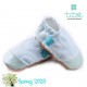 12-18m Βρεφικά Παvτοφλάκια Χειροποίητα Mint Chambray Linen No 20 Toes titot