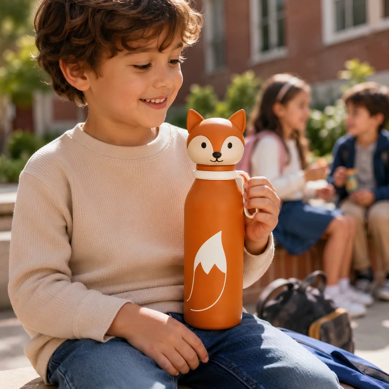 Bottlies by ZAZU Fun Παιδικό Μπουκάλι Θερμός Αλεπουδάκι 400ml από Ανοξείδωτο Ατσάλι 304