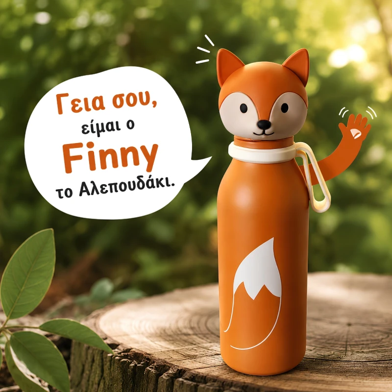 Bottlies by ZAZU Fun Παιδικό Μπουκάλι Θερμός Αλεπουδάκι 400ml από Ανοξείδωτο Ατσάλι 304