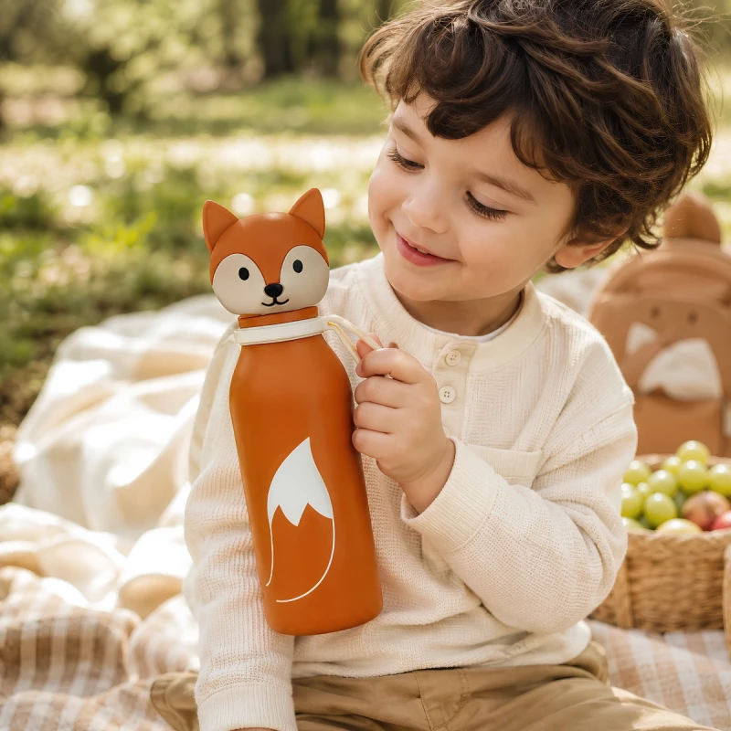 Bottlies by ZAZU Fun Παιδικό Μπουκάλι Θερμός Αλεπουδάκι 400ml από Ανοξείδωτο Ατσάλι 304