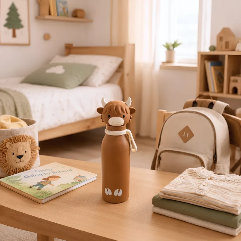 Bottlies by ZAZU Fun Παιδικό Μπουκάλι Θερμός Αγελαδάκι Highland 400ml από Ανοξείδωτο Ατσάλι 304