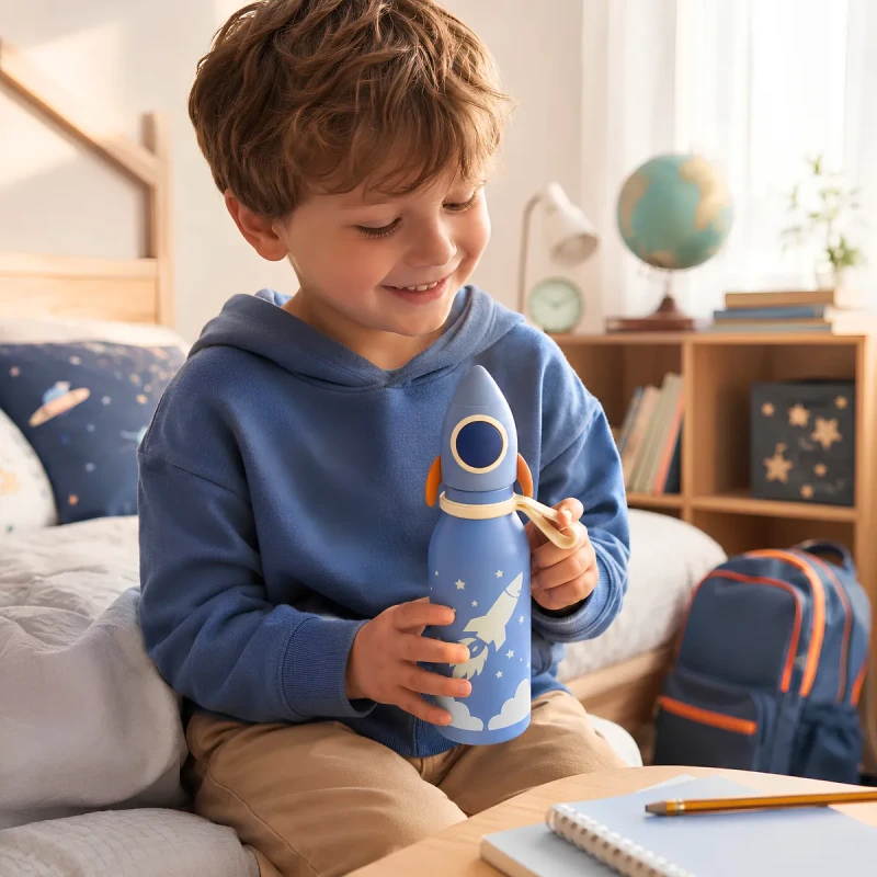 Bottlies by ZAZU Fun Παιδικό Μπουκάλι Θερμός Πύραυλος 400ml από Ανοξείδωτο Ατσάλι 304