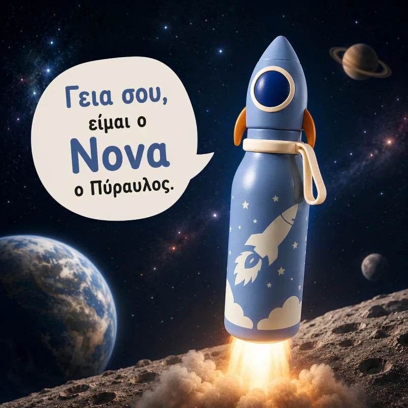 Bottlies by ZAZU Fun Παιδικό Μπουκάλι Θερμός Πύραυλος 400ml από Ανοξείδωτο Ατσάλι 304