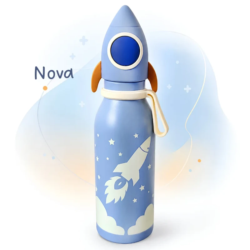 Bottlies by ZAZU Fun Παιδικό Μπουκάλι Θερμός Πύραυλος 400ml από Ανοξείδωτο Ατσάλι 304