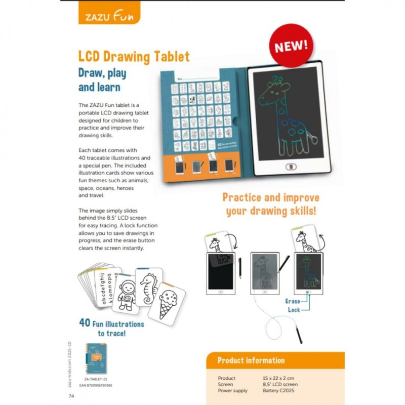 ZAZU Fun Tablet ζωγραφικής με LCD οθόνη