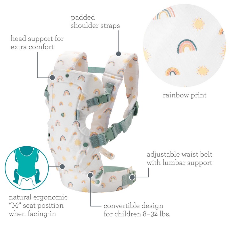 Infantino Flip 4-in-1 Convertible Carrier Rainbow Μάρσιπος 4 Θέσεων