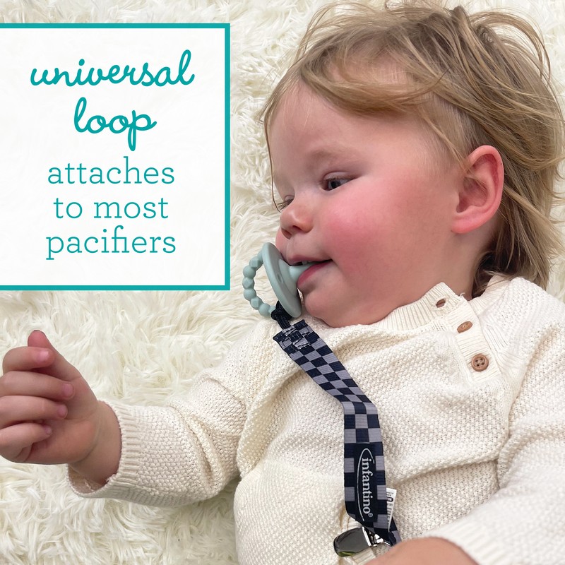Infantino PaciGrip Silicone Skater Κλιπ Πιπίλας με Μασητικό