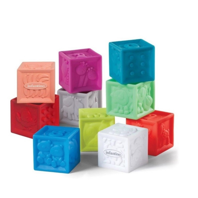 Infantino Squeeze & Stack Block Set Μαλακοί Κύβοι 10τμχ