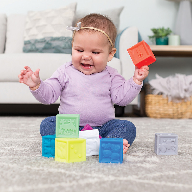 Infantino Squeeze & Stack Block Set Μαλακοί Κύβοι 10τμχ