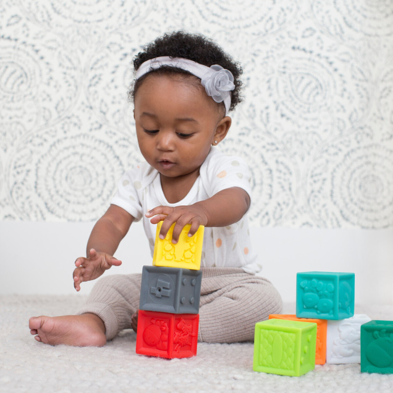 Infantino Squeeze & Stack Block Set Μαλακοί Κύβοι 10τμχ