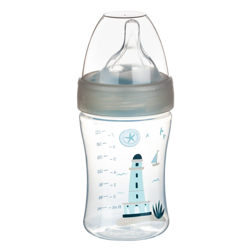 Canpol Babies Πλαστικό Μπιμπερό κατά των Κολικών Haberman Lighthouse Beige 260ml