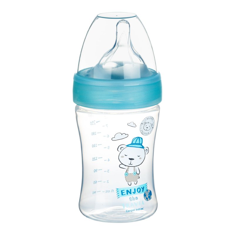 Canpol Babies Πλαστικό Μπιμπερό κατά των Κολικών Haberman Bear Blue 260ml 