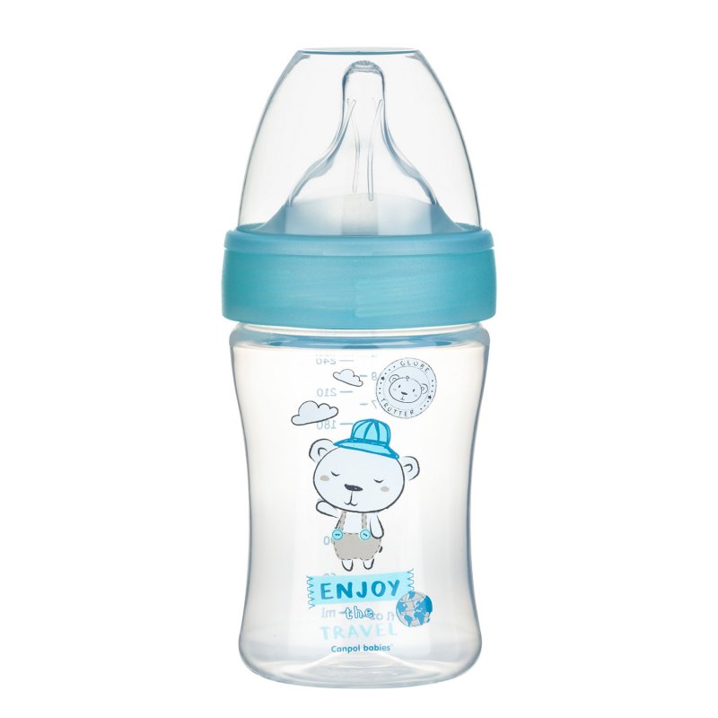 Canpol Babies Πλαστικό Μπιμπερό κατά των Κολικών Haberman Bear Blue 260ml 