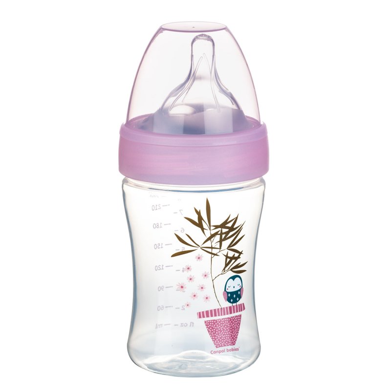 Canpol Babies Πλαστικό Μπιμπερό κατά των Κολικών Haberman Owl Pink 260ml