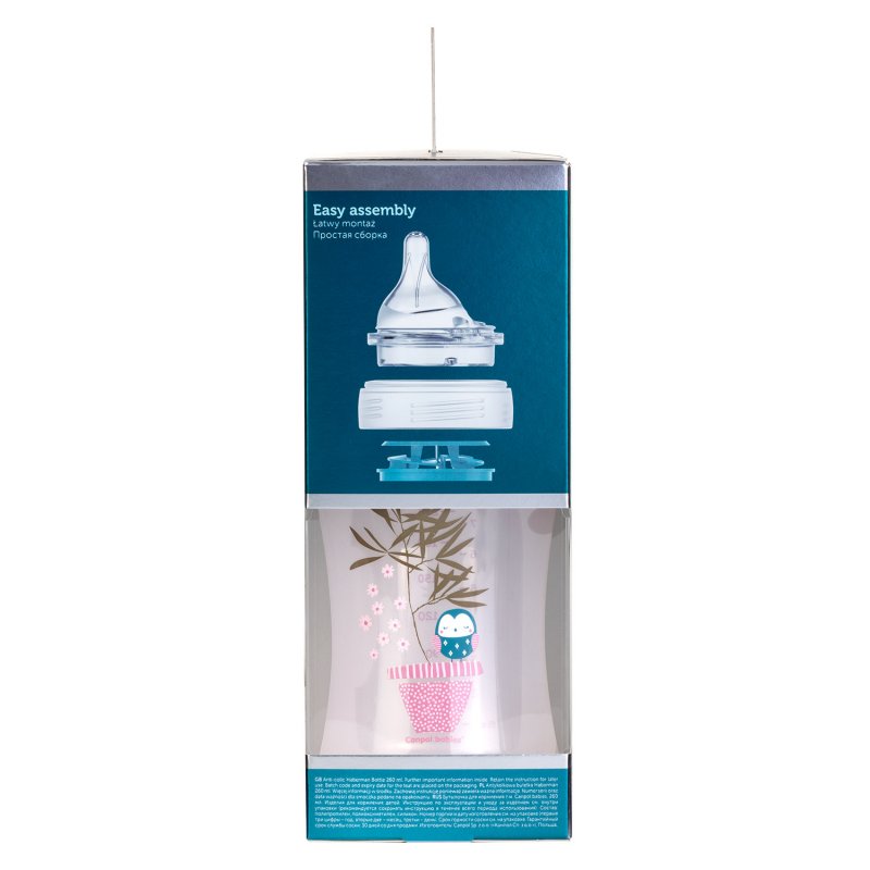 Canpol Babies Πλαστικό Μπιμπερό κατά των Κολικών Haberman Owl Pink 260ml