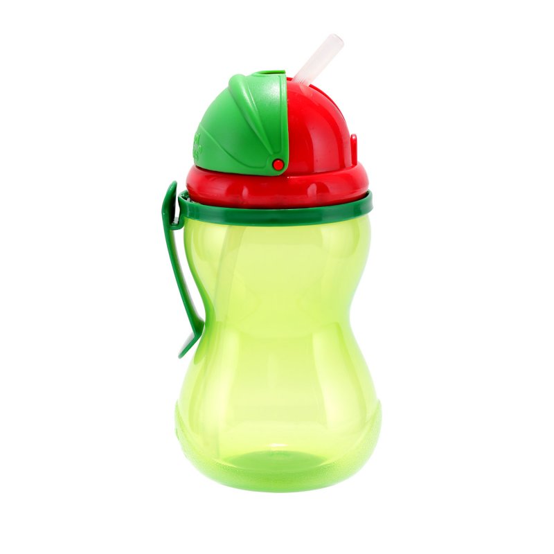 Canpol Babies Κύπελλο με Καλαμάκι Σιλικόνης Green 370ml 12m+