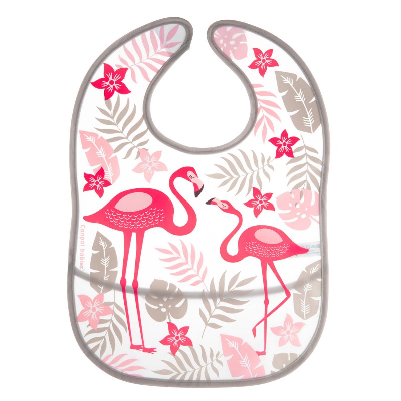 Canpol Babies Jungle Σαλιάρα με velcro Flamingo