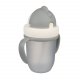 Canpol babies Εκπαιδευτικό ποτηράκι με καλαμάκι σιλικόνης Flip-top 210ml Matte pastels grey