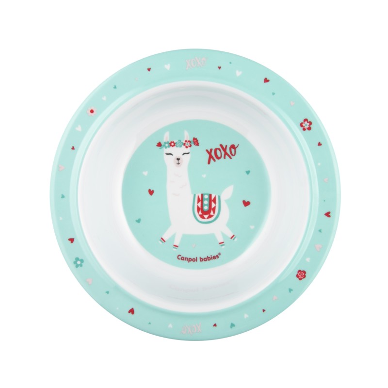 Canpol babies Μπολ μελαμίνης με βεντούζα 270 ml Exotic Animals turquoise