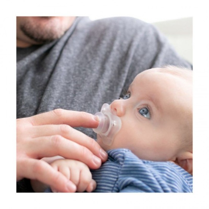 Chicco Πιπίλα όλο σιλικόνη ροζ Physio Forma Mini Soft για 0-2m+ χωρίς κρίκο με θήκη