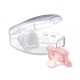 Chicco Πιπίλα όλο σιλικόνη ροζ Physio Forma Mini Soft για 0-2m+ χωρίς κρίκο με θήκη