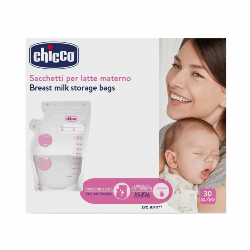 Chicco Σακουλάκια Διατήρησης Μητρικού Γάλακτος 250ml - 30τμχ