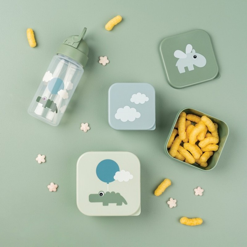 Done by Dear φαγητοδοχεία σετ 3 τμχ Happy clouds Green