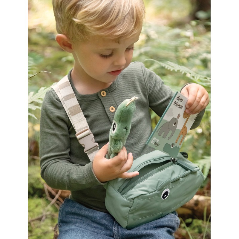 Done by Deer τσάντα πλάτης  Quilted cross-over kids bag Croco rosa