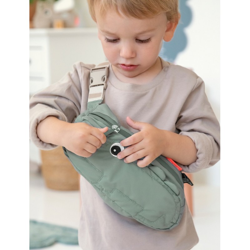 Done by Deer τσάντα πλάτης  Quilted cross-over kids bag Croco rosa