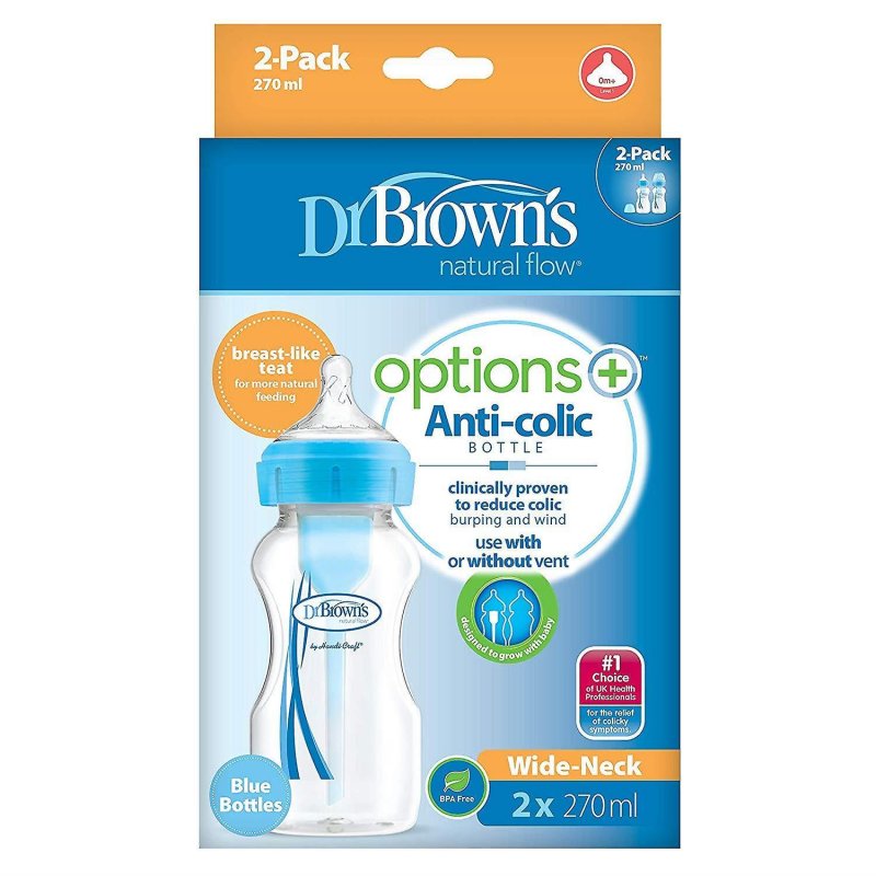 Dr Brown πλαστικό μπιμπερό Options+ (Φ.Λ.) 270 ml 2τεμ