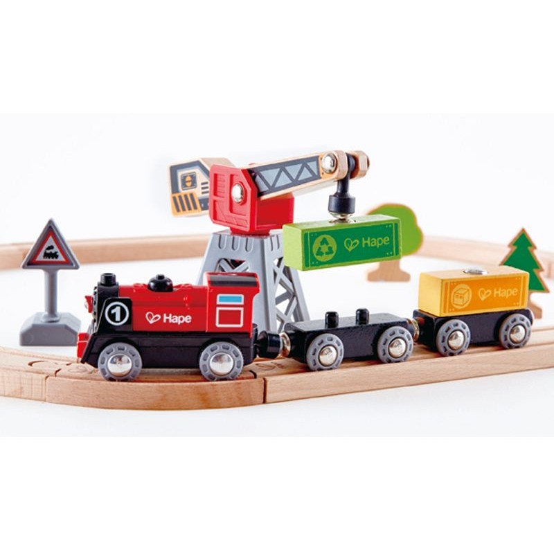 Hape Railway Ξύλινο Cargo Delivery Τρένο Set
