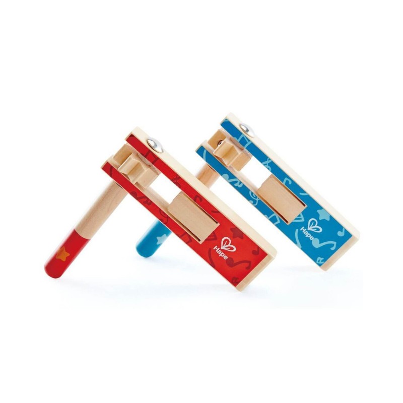 Hape Ξύλινο Κρουστό Ροκάνα Cheer Along Noisemakers E0611 (Διάφορα Σχέδια) 1τμχ για 1.5+ Ετών