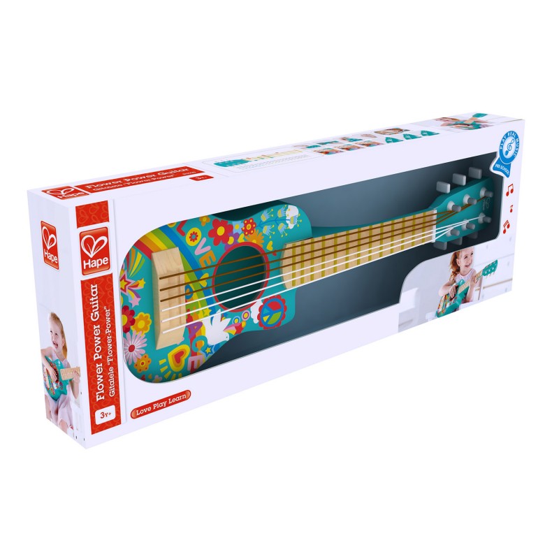 Hape Early Melodies Ξύλινη Κιθάρα Flower Power