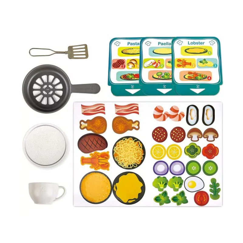Hape Kitchen with fun fan stove Κουζίνα Με Ρεαλιστικό Φούρνο Με Φώτα και Ήχους - 12 Τεμ