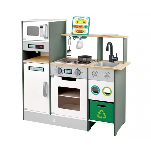 Hape Kitchen with fun fan stove Κουζίνα Με Ρεαλιστικό Φούρνο Με Φώτα και Ήχους - 12 Τεμ