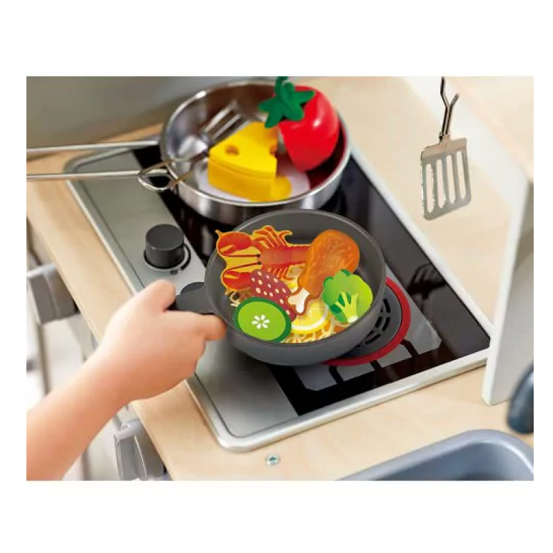 Hape Kitchen with fun fan stove Κουζίνα Με Ρεαλιστικό Φούρνο Με Φώτα και Ήχους - 12 Τεμ