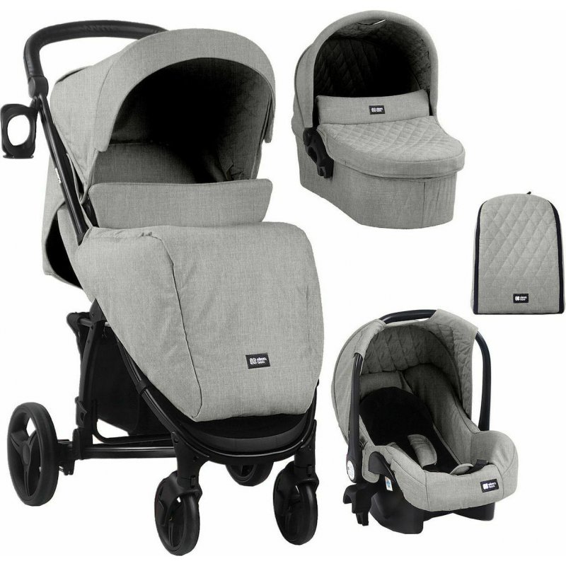 Kikkaboo Stroller 3 in 1 Madrid Light  Grey
