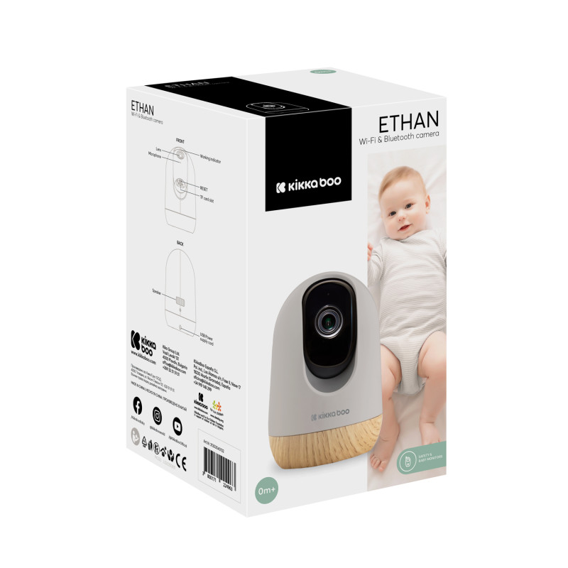 Kikkaboo Ethan Baby Monitor Κάμερα Wi-Fi & Bluetooth 2K 