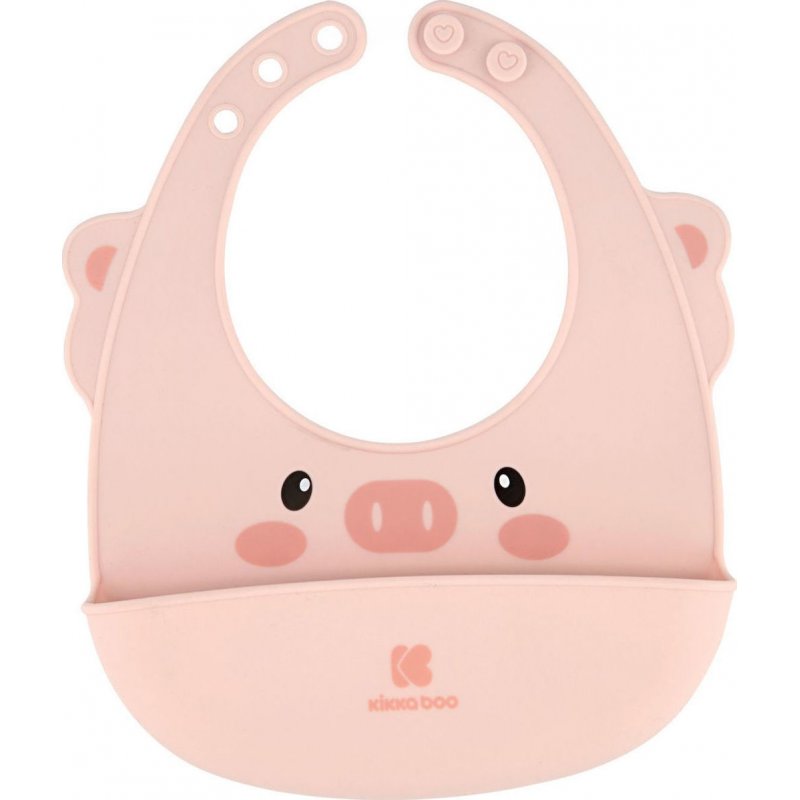 Kikkaboo Σαλιάρα σιλικόνης Ροζ