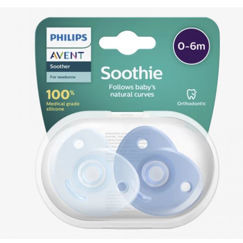 Phillips Avent Soothie Πιπίλα Σιλικόνης 0-6 μηνών Boy 2τεμ 