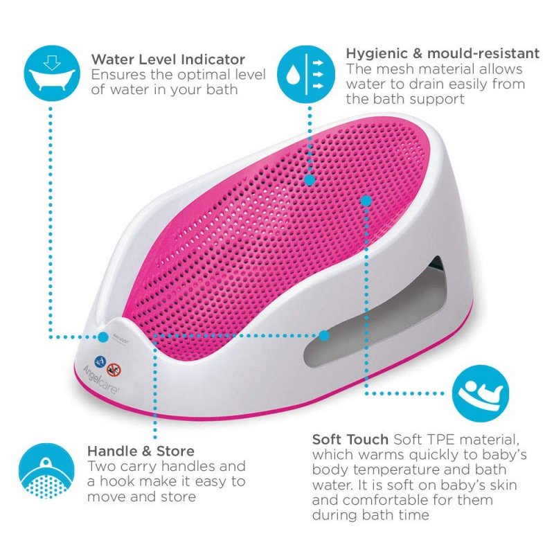 Angelcare Μπανάκι Βρεφικό Pink 0-6m