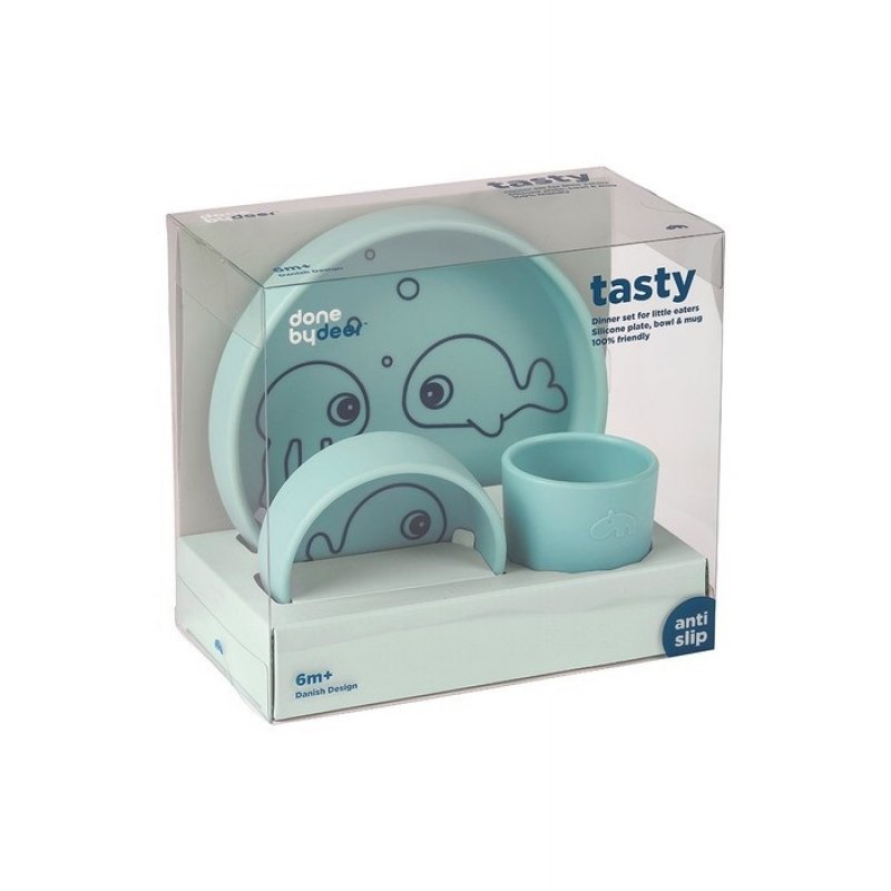 Done By Deer Σετ Φαγητού Σιλικόνης Sea Friends Blue