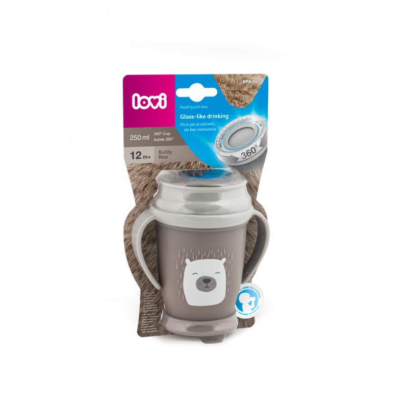 Lovi Buddy Bear Εκπαιδευτικό Ποτήρι 360° Junior 250ml 12m+