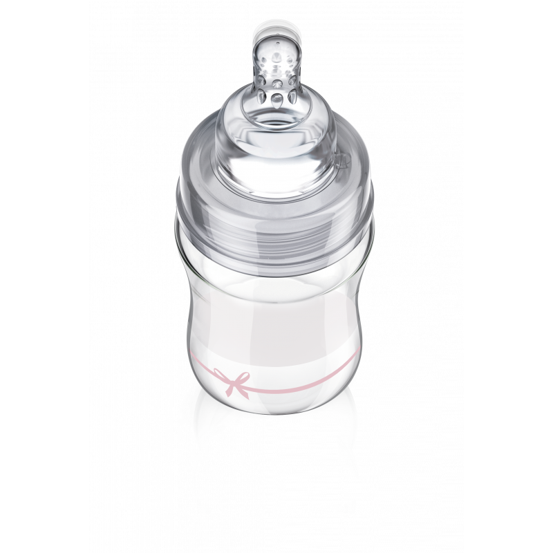Lovi Diamond Γυάλινο Μπιμπερό με Θηλή Σιλικόνης Baby Shower 150ml 0m+