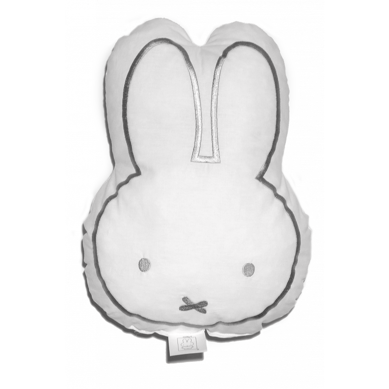 Miffy Διακοσμητικό Μαξιλάρι με Κέντημα Λευκό/Γκρι