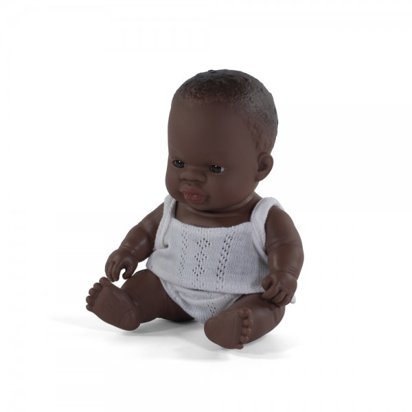 Miniland κούκλα African boy 21 cm με εσώρουχα