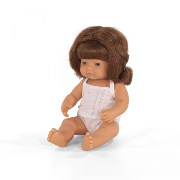 Miniland κούκλα Caucasian redhead girl 38cm με εσώρουχα