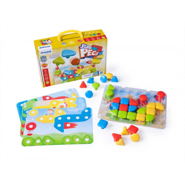 Miniland Μωσαϊκο παιχνίδι super pegs 32 τεμ