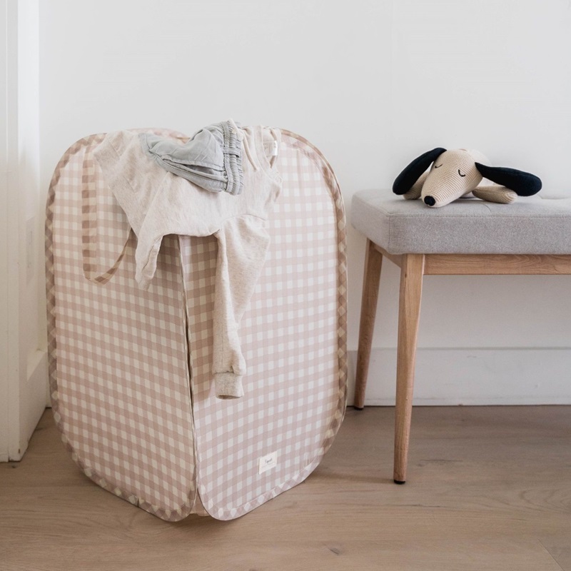 3Sprouts Καλάθι για τα άπλυτα, Gingham beige
