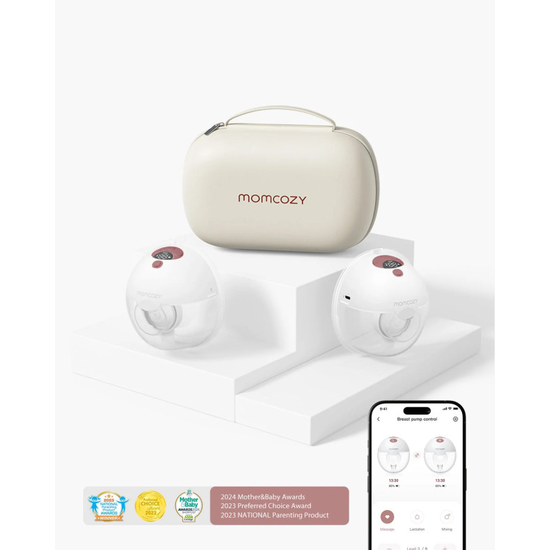 Momcozy M5 Smart Διπλό Φορετό Θήλαστρο με App Control – Red.